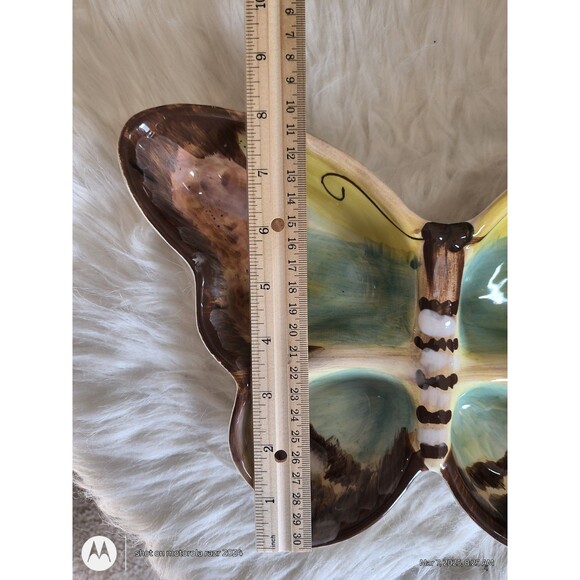 Certified International Butterfly Serving Bowl Rare Vintage - Picture 9 of 11